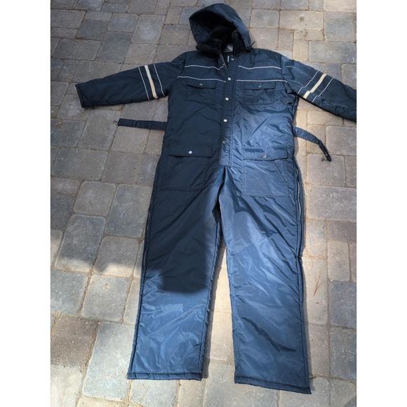 Sears Other - Vintage Sears Work N Leisure Snowsuit Coveralls Mens L 44 Short Blue Hooded